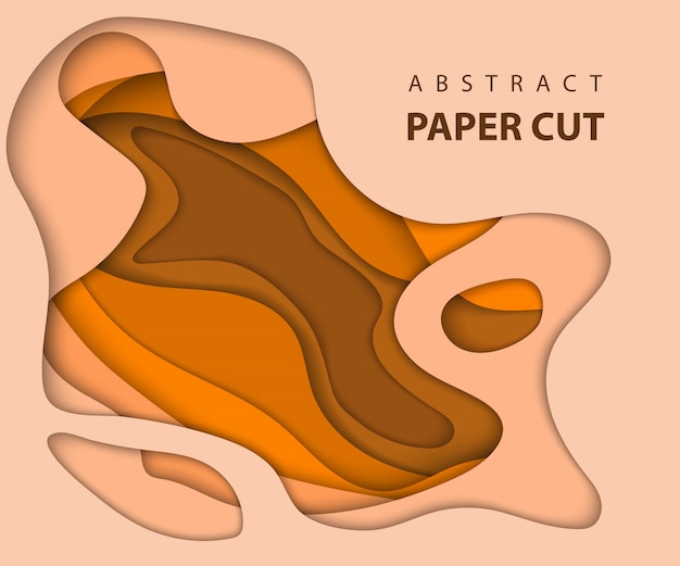 Fondo de corte de papel naranja abstracto