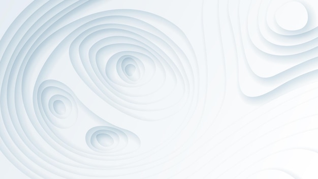 Fondo de corte de papel ondulado abstracto blanco con sombras, Vector. Objetos de diseño moderno