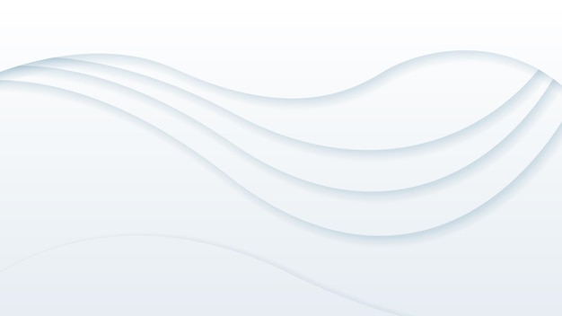 Fondo de corte de papel ondulado abstracto blanco con sombras Vector Objetos de diseño moderno