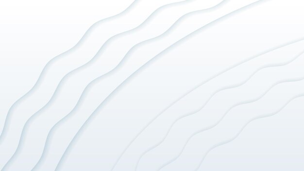 Fondo de corte de papel ondulado abstracto blanco con sombras Vector Objetos de diseño moderno