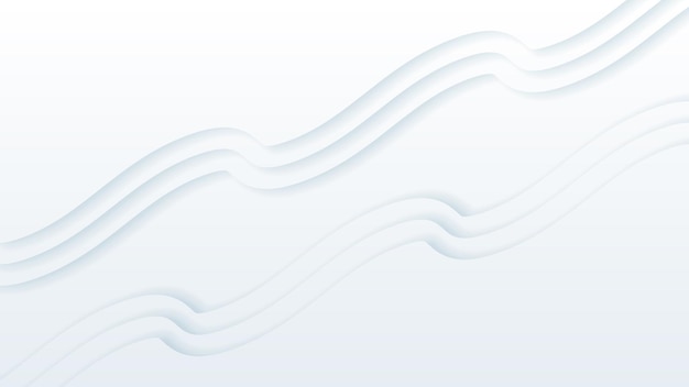 Fondo de corte de papel ondulado abstracto blanco con sombras Vector Objetos de diseño moderno