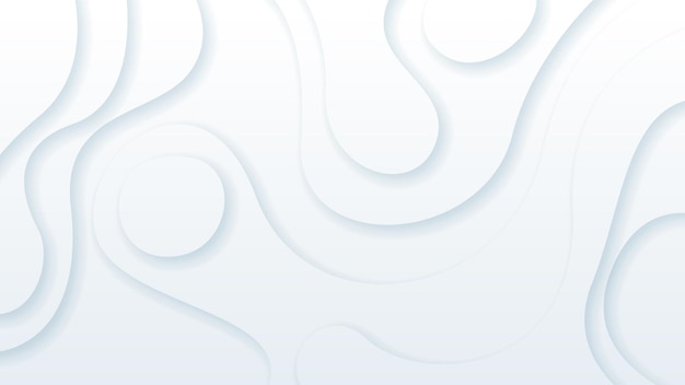 Fondo de corte de papel ondulado abstracto blanco con sombras Vector Objetos de diseño moderno