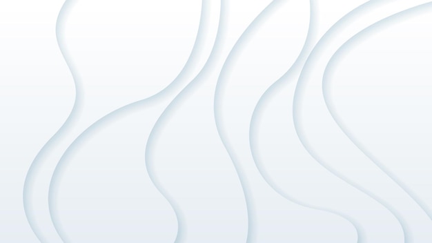 Fondo de corte de papel ondulado abstracto blanco con sombras Vector Objetos de diseño moderno