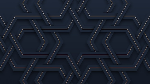 Fondo de corte de papel de patrón geométrico negro de lujo
