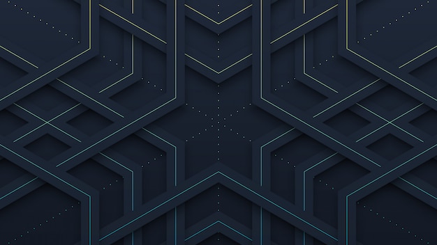 Fondo de corte de papel de patrón negro abstracto