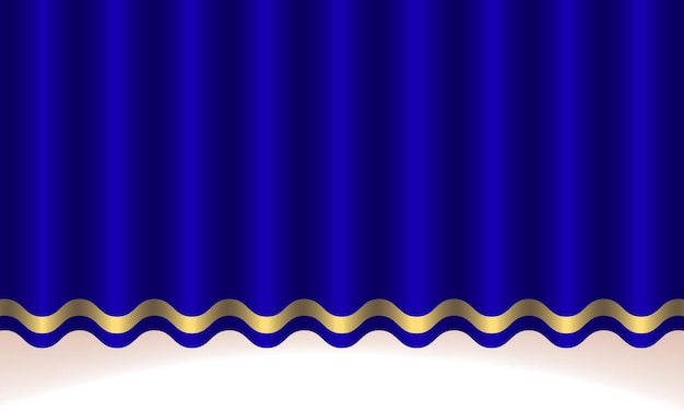 Fondo de cortina de seda azul vectorial