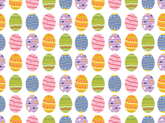 Fondo sin costuras colorido de Pascua patrón de huevo de Pascua Ilustración vectorial