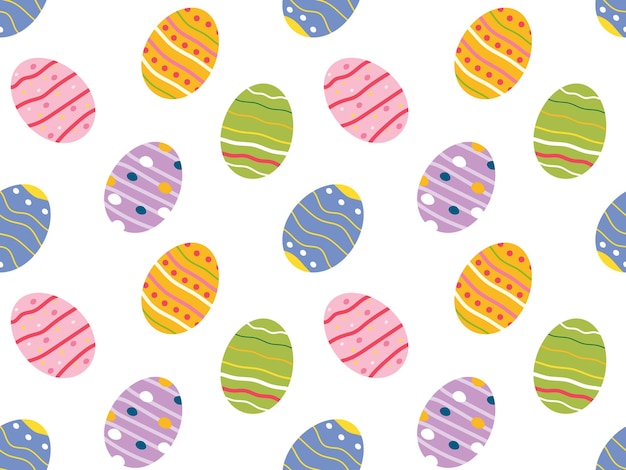 Fondo sin costuras colorido de pascua patrón de huevo de pascua ilustración vectorial