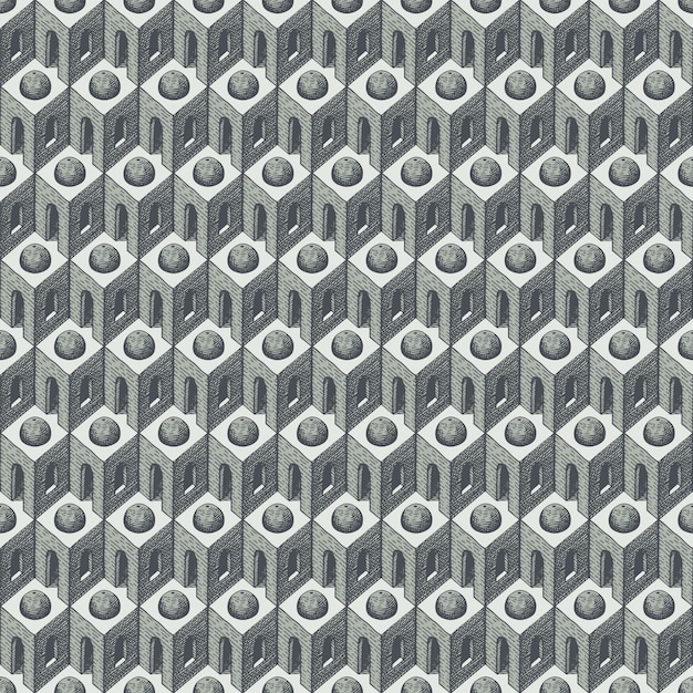 Fondo sin costuras con elementos arquitectónicos