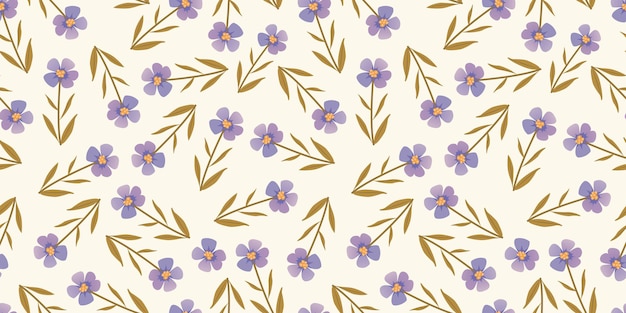 Fondo sin costuras de flores vectoriales simples
