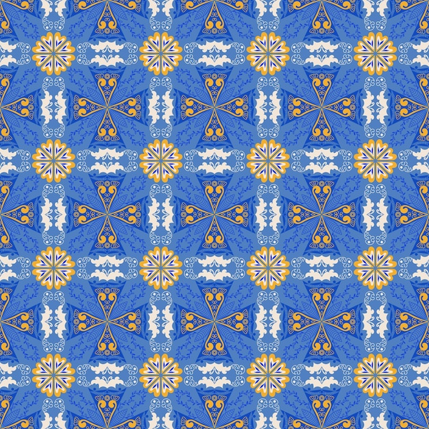 Fondo sin costuras Jardín retro Naturaleza Floral aborigen Damasco Arte de patrones tradicionales