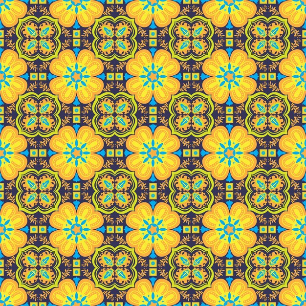 Fondo sin costuras Jardín retro Naturaleza Floral aborigen Damasco Arte de patrones tradicionales