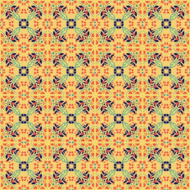 Fondo sin costuras Jardín retro Naturaleza Floral aborigen Damasco Arte de patrones tradicionales