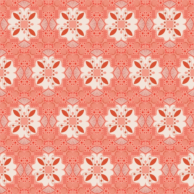 Fondo sin costuras Jardín retro Naturaleza Floral aborigen Damasco Arte de patrones tradicionales