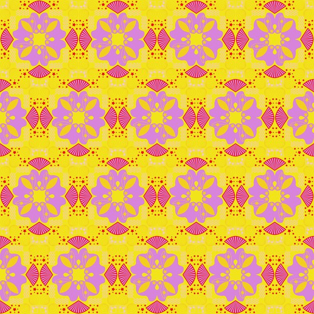 Fondo sin costuras Jardín retro Naturaleza Floral aborigen Damasco Arte de patrones tradicionales