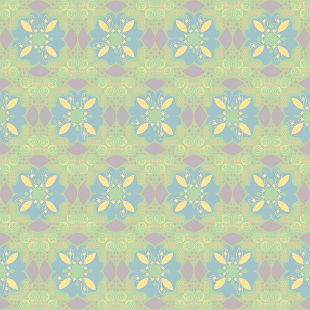 Fondo sin costuras Jardín retro Naturaleza Floral aborigen Damasco Arte de patrones tradicionales