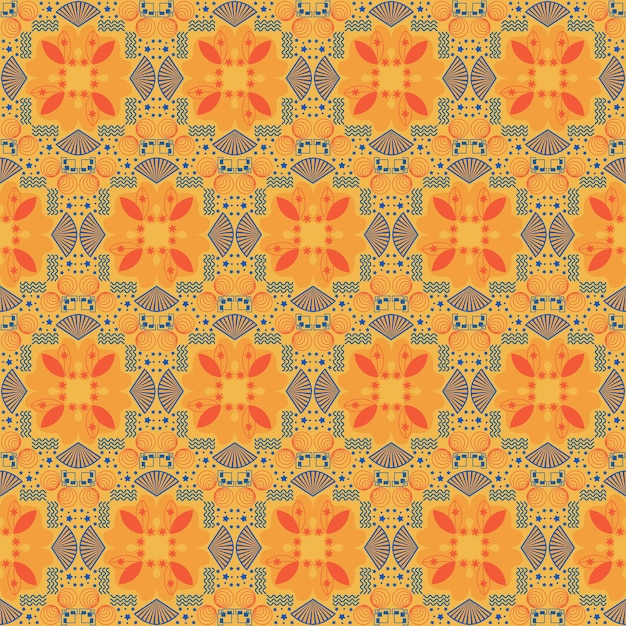 Fondo sin costuras Jardín retro Naturaleza Floral aborigen Damasco Arte de patrones tradicionales
