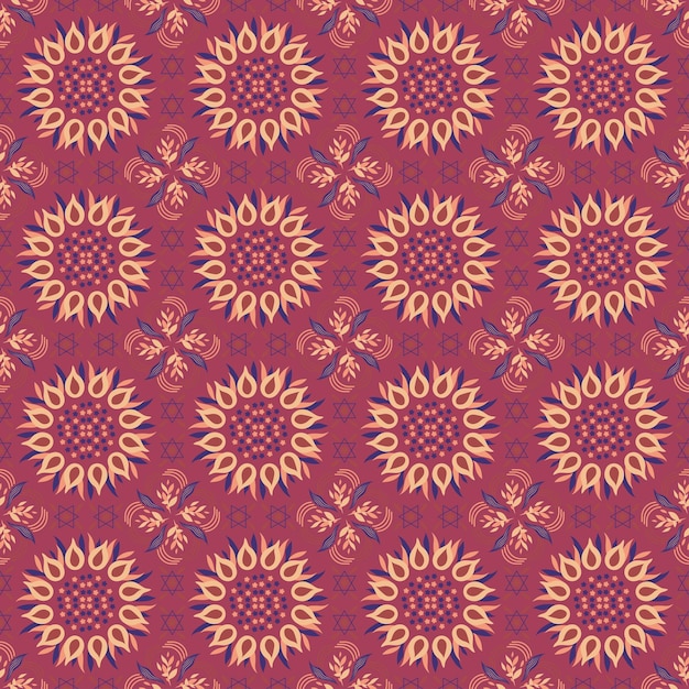 Fondo sin costuras Jardín retro Naturaleza Floral aborigen Damasco Arte de patrones tradicionales