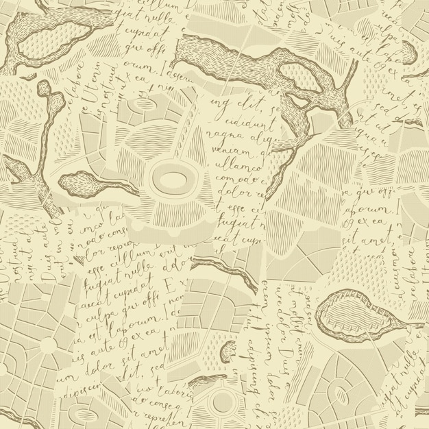 fondo sin costuras con letras y mapas