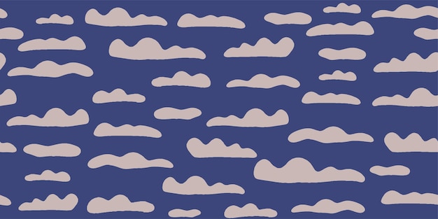 Fondo sin costuras con nubes blancas en el cielo azul Patrón nublado Ilustración vectorial