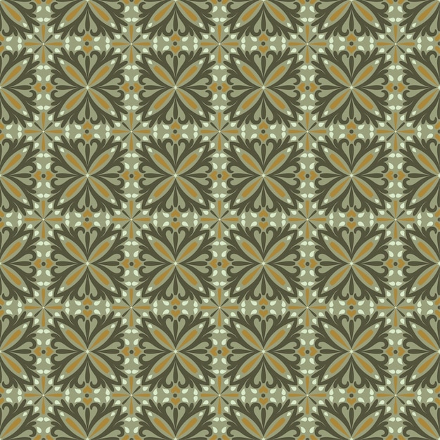 Vector fondo sin costuras con ornamento de encaje en estilo oriental patrón de mandala verde para papel tapiz textil