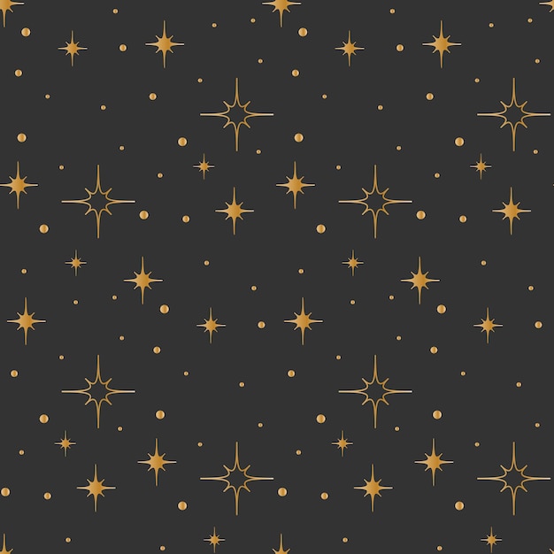Fondo sin costuras con patrón de estrellas doradas Papel de embalaje