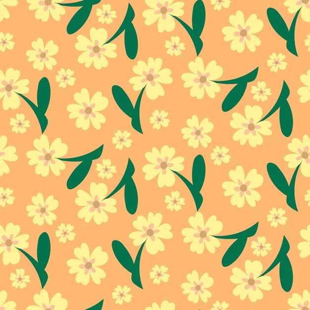 El fondo sin costuras de un prado de verano en flor con flores amarillas