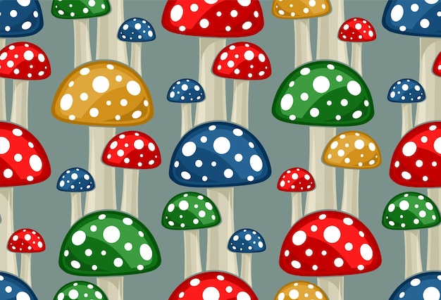 Fondo sin costuras con setas del bosque de color