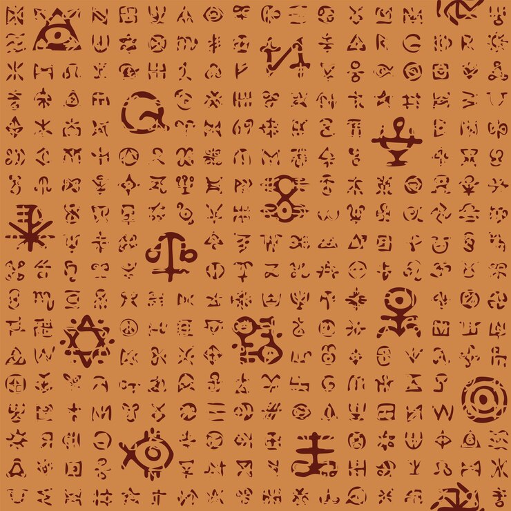 Vector fondo sin costuras con signos ocultos