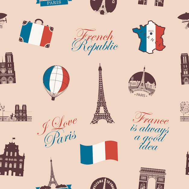 Fondo sin costuras sobre el tema de Francia