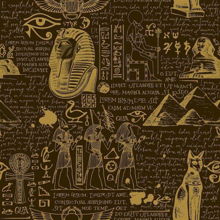 Vector fondo sin costuras en el tema del antiguo egipto
