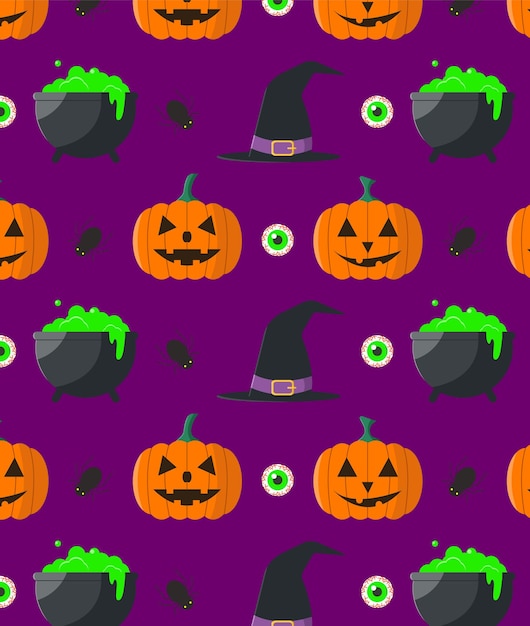 Fondo sin costuras en el tema de Halloween Diseño para envolver tela e impresión vectorial