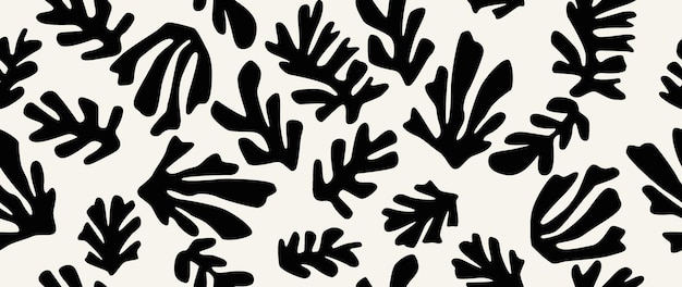 Fondo sin costuras vectorial patrón floral abstracto minimalista impresión negra moderna en un fondo claro ideal para el diseño textil protectores de pantalla cubre tarjetas invitaciones y cartelesx9