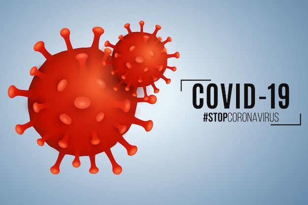 Fondo de Covid-19. Organismo patógeno 3D.