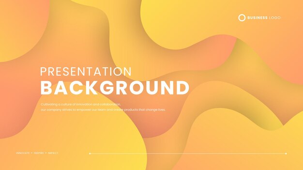 Fondo creativo abstracto vectorial amarillo y naranja en estilo minimalista y simple de moda con forma de onda e íquido plantilla de fondo de presentación
