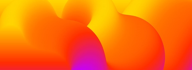 Fondo creativo de gradiente de fluido amarillo naranja rojo papel pintado de cartel de flujo 3D curvo ondulado Líquido