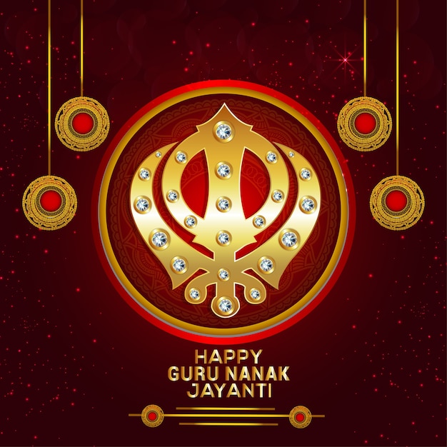 Fondo creativo con símbolo sikh Khanda Sahib