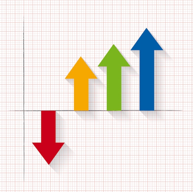 Fondo de crecimiento financiero de vector en diseño plano