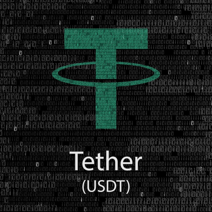 Vector fondo de criptomoneda tether