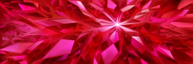 Fondo de cristal abstracto en colores rojos con reflejos en las facetas y refracción de la luz