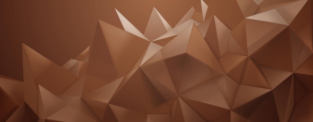 Fondo de cristal abstracto hecho de formas marrones interconectadas que crean una superficie geométrica dinámica con diferentes tonos y profundidad