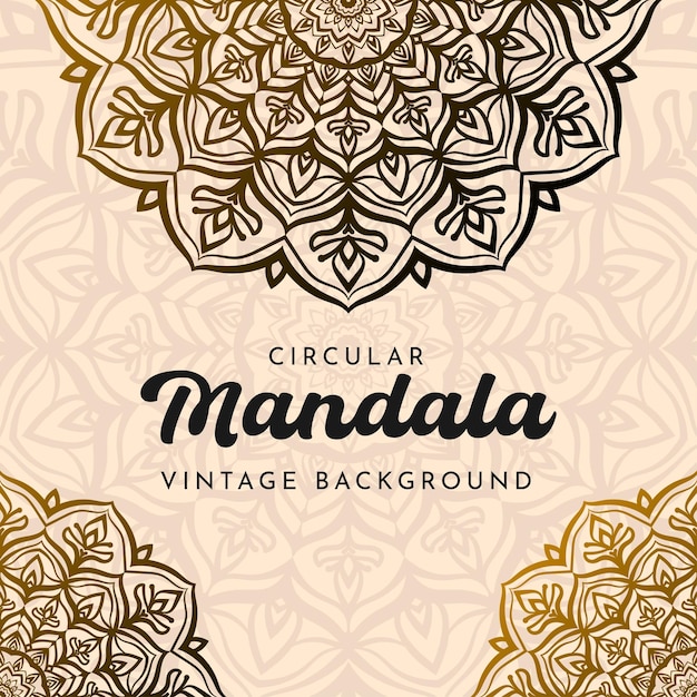 fondo cuadrado étnico mandala circular vintage