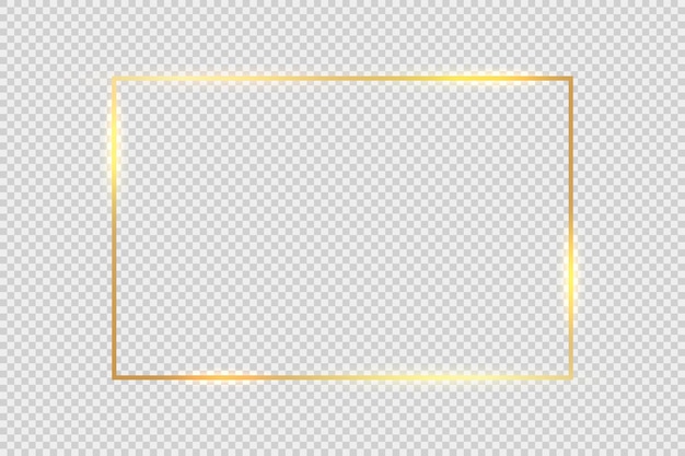 Vector fondo cuadrado de marco dorado línea de marco dorado con diseño de efecto gráfico mágico de destello de luz