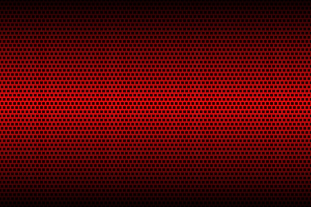 Fondo cuadrado perforado geométrico rojo Textura metálica abstracta Ilustración vectorial simple