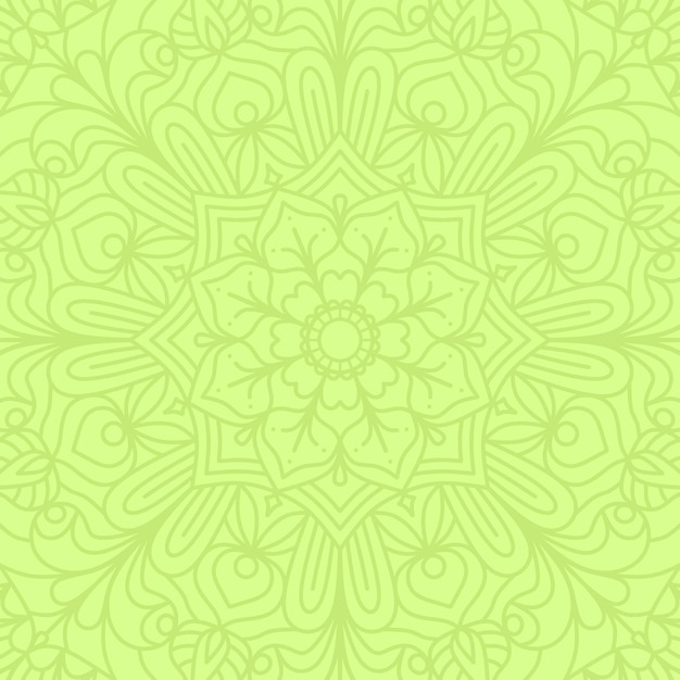 Vector fondo cuadrado verde con adorno de mandala