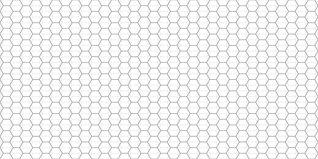 Fondo de cuadrícula abstracta de hexágonos. Patrón hexagonal gris con polígonos sutiles. Textura geométrica lineal. Ilustración de vector hexagonal.