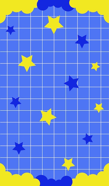El fondo de la cuadrícula con estrellas Vector