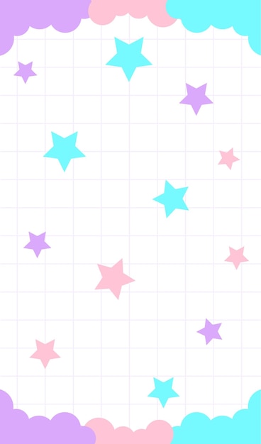 El fondo de la cuadrícula con estrellas Vector