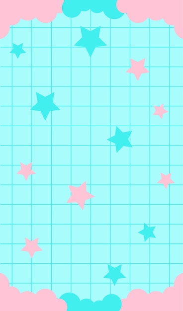 El fondo de la cuadrícula con estrellas Vector