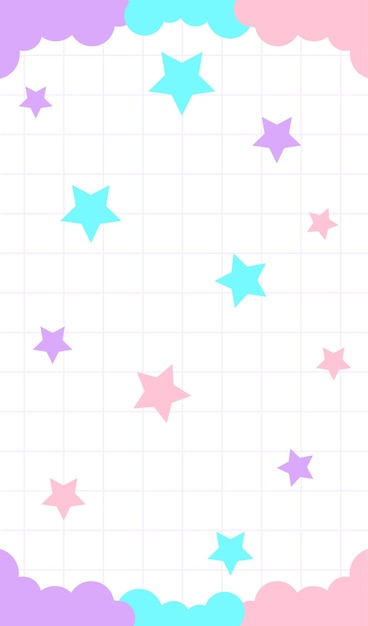 El fondo de la cuadrícula con estrellas Vector